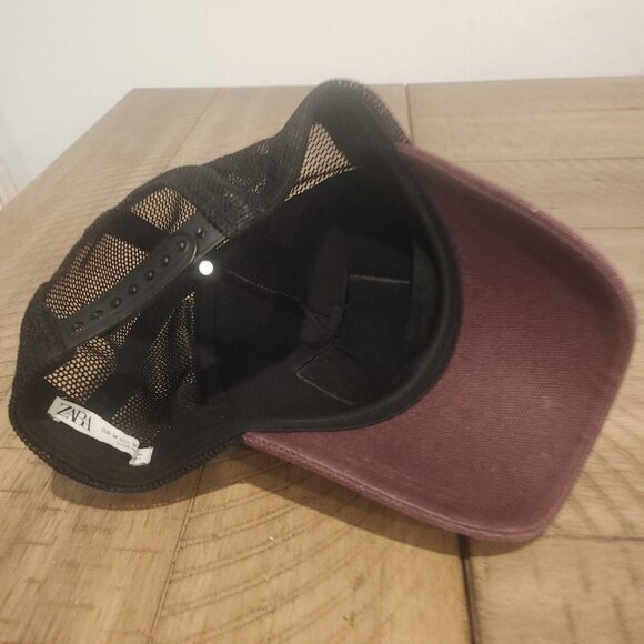 Zaba Mountain Trucker Cap Basketball Hat Mesh Maroon Black Made In TURKEY - Picture 5 of 6
